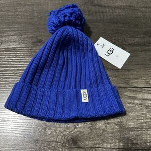 NEW Kids UGG Size 4-6 Years Blue Wool Winter Beanie Hat